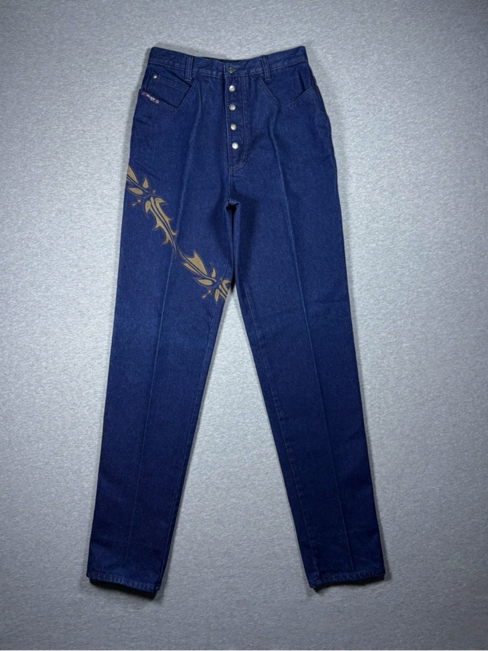 Vintage Western Blaze Jeans Womens 11/29 Blue Embroidered Bareback Cowgirl 90s
